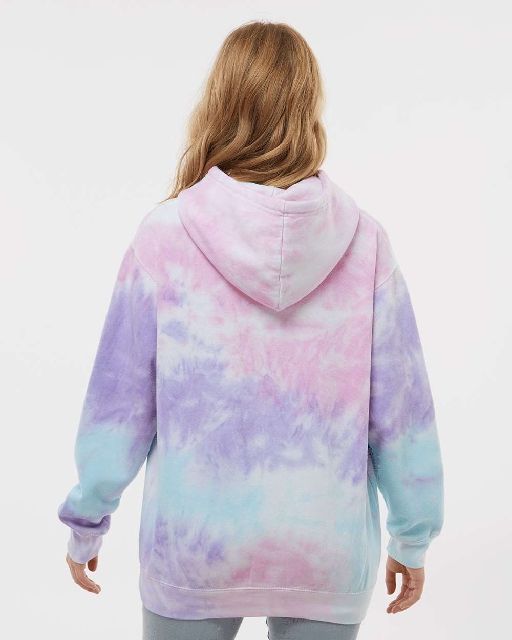 Colortone Unisex Tie-Dyed Hooded Sweatshirt - Model Back View