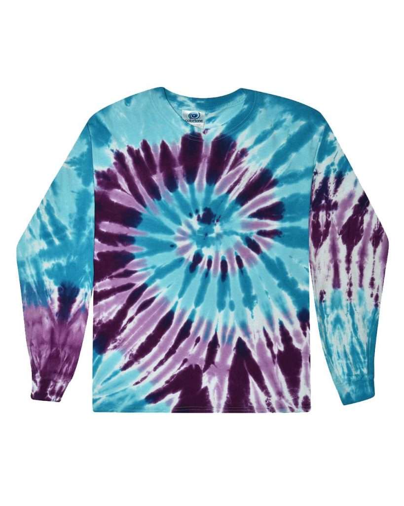 Colortone Youth Tie-Dyed Long Sleeve T-Shirt - Front View