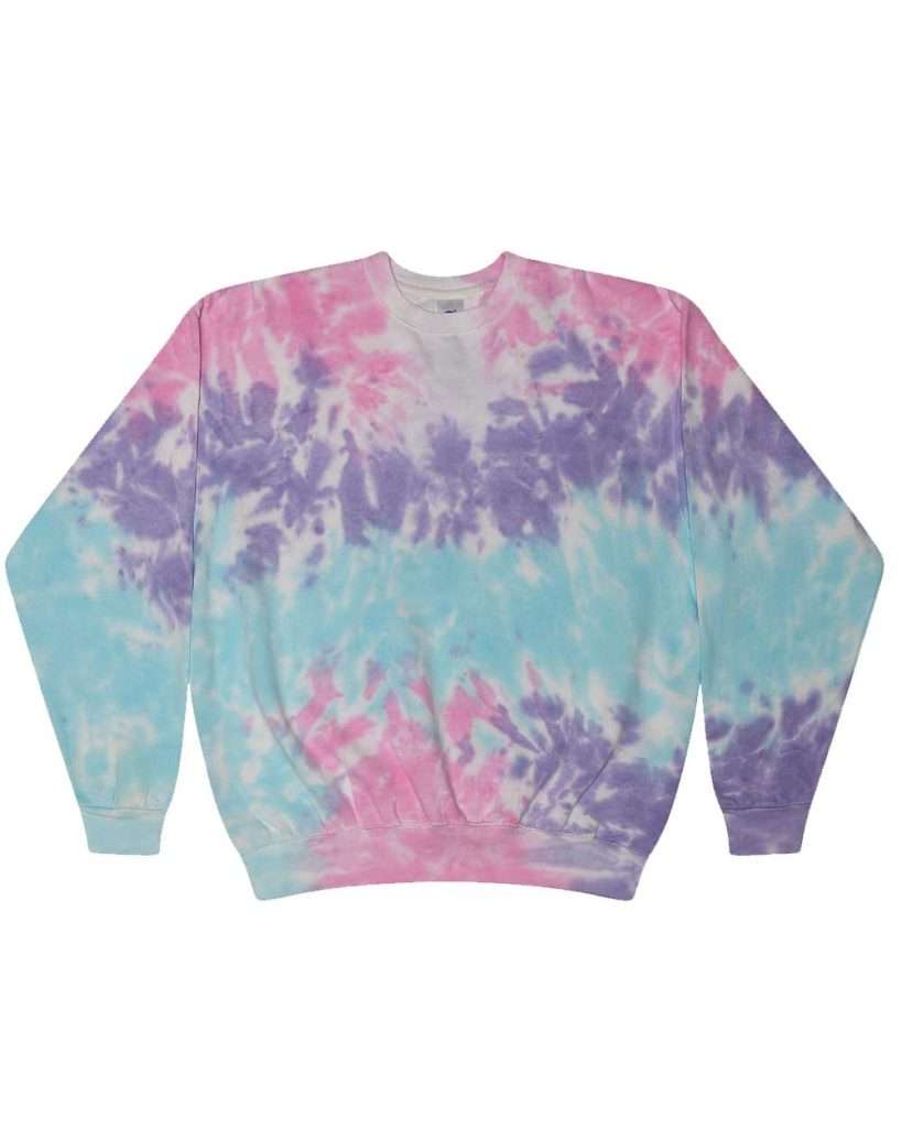 Colortone Unisex Tie-Dyed Fleece Crewneck Sweatshirt - Front View