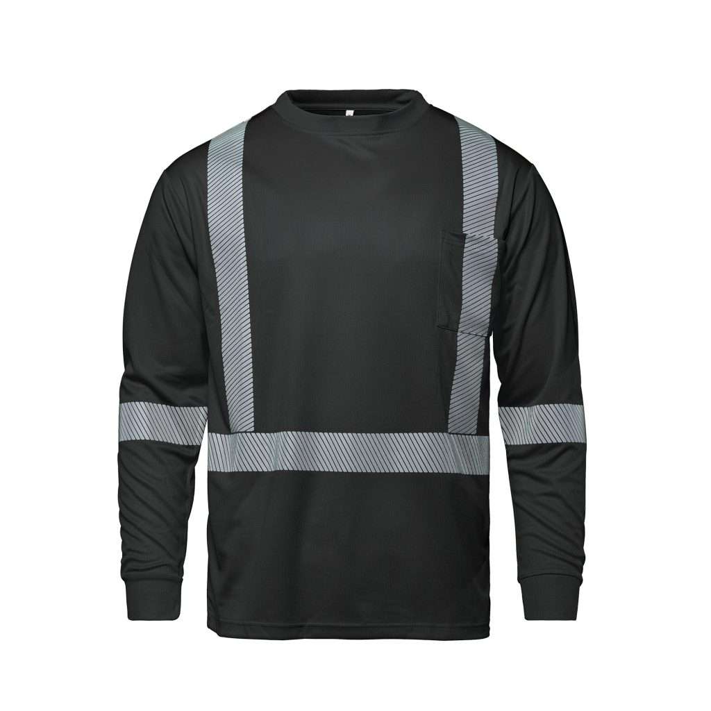 CX2 Long Sleeve Hi-VIS T-Shirt with Segmented Stripes - Front View